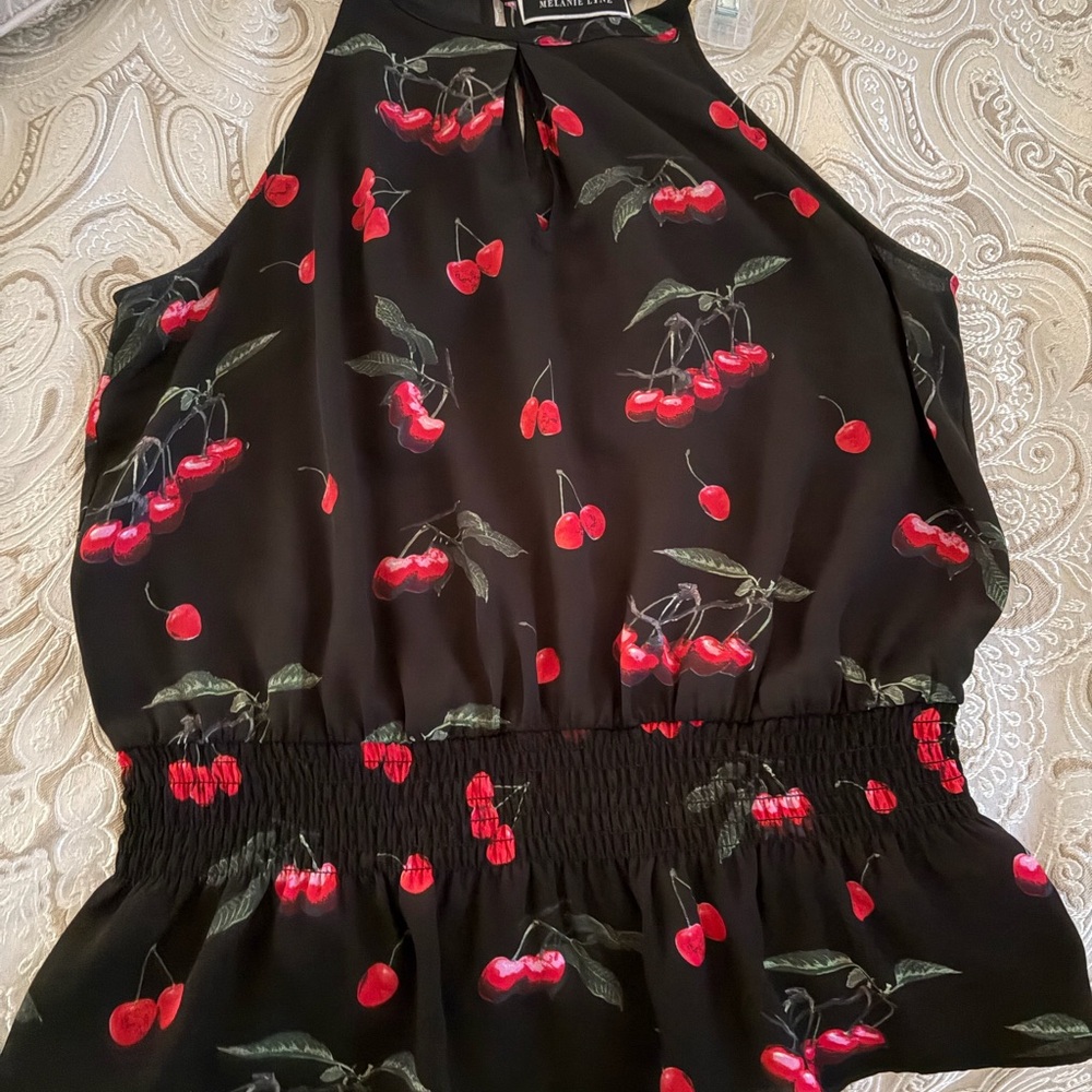 Collective Concepts Black Cherry Print Blouse
